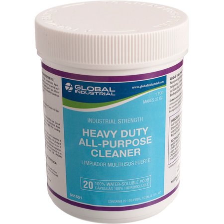 GLOBAL INDUSTRIAL Heavy Duty All-Purpose Cleaner, 20 pods 12 PK 641551